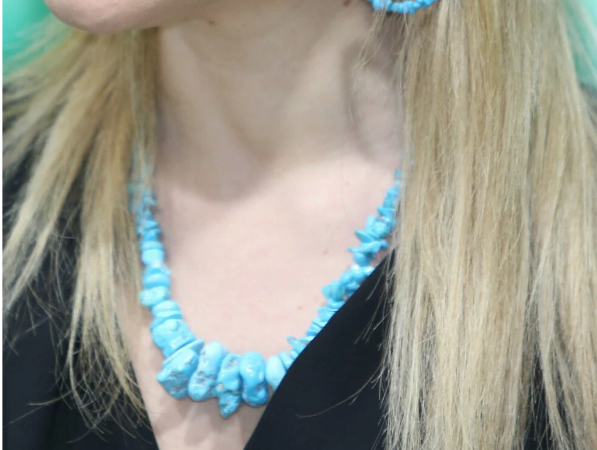 Collana in turchese originale con chiusura in argento 925